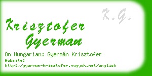 krisztofer gyerman business card